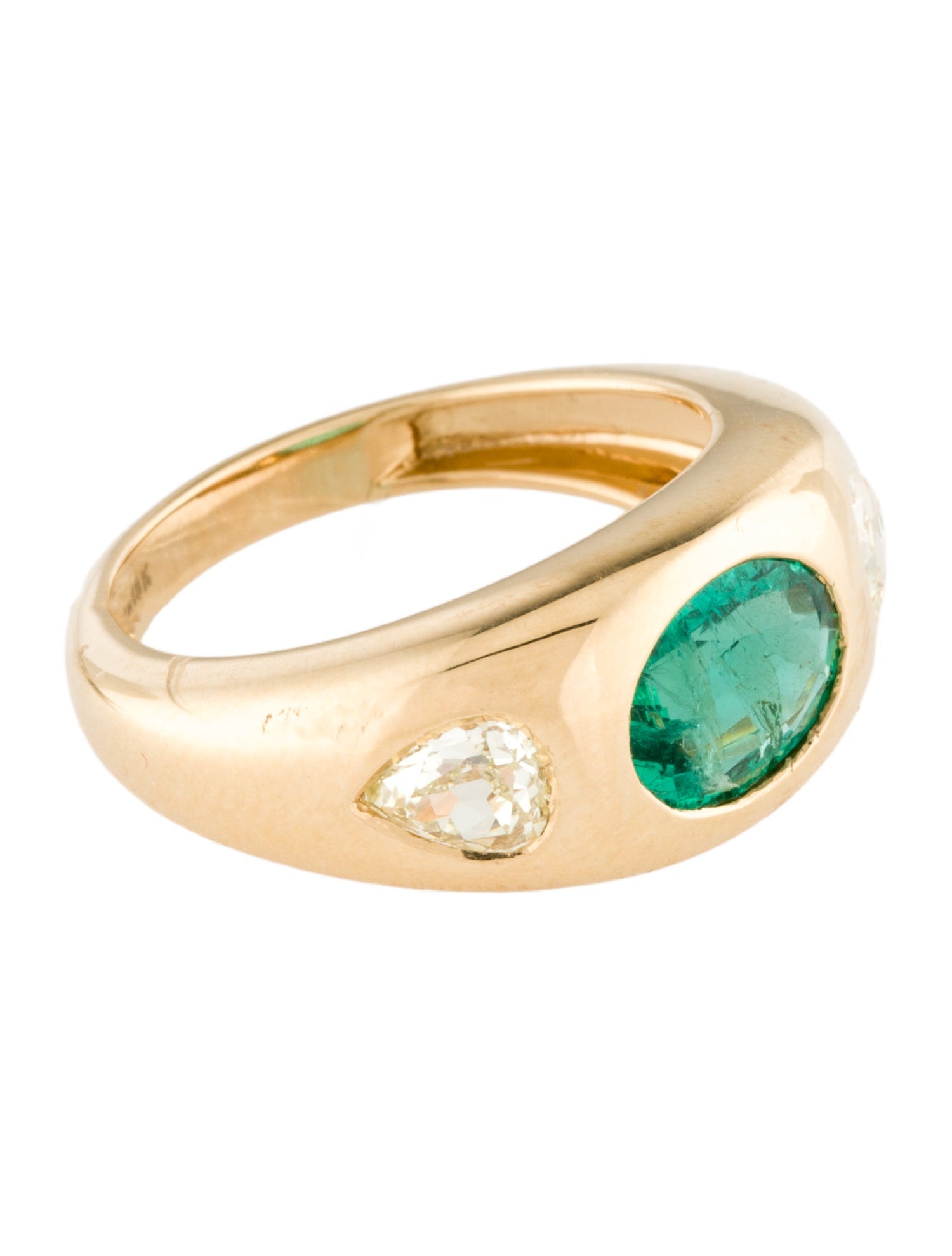 Ring 18K 1.31ct Emerald & Diamond Band